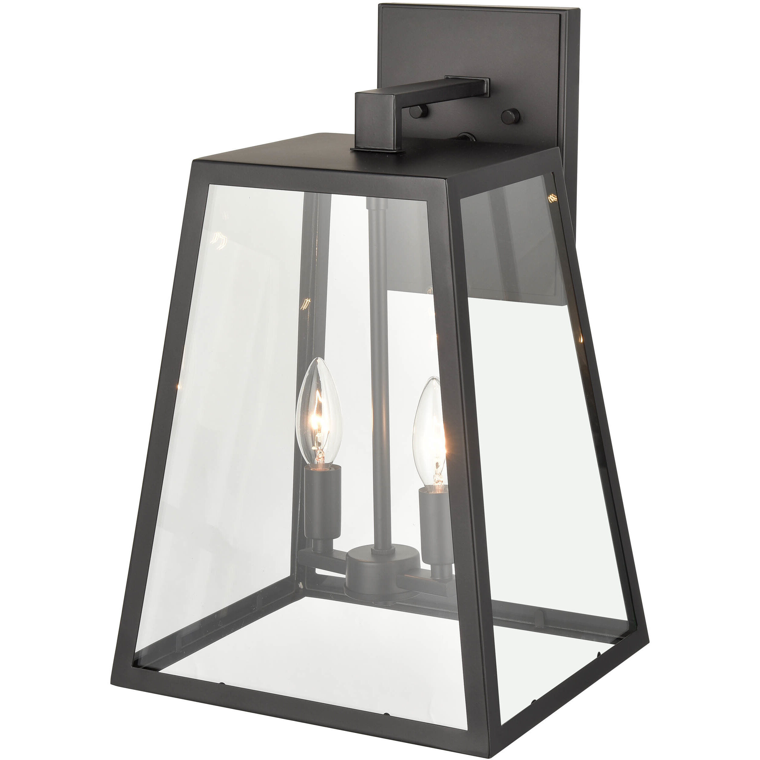 Grant 2 Light 17 inch Powder Coated Black Outdoor Wall Sconce